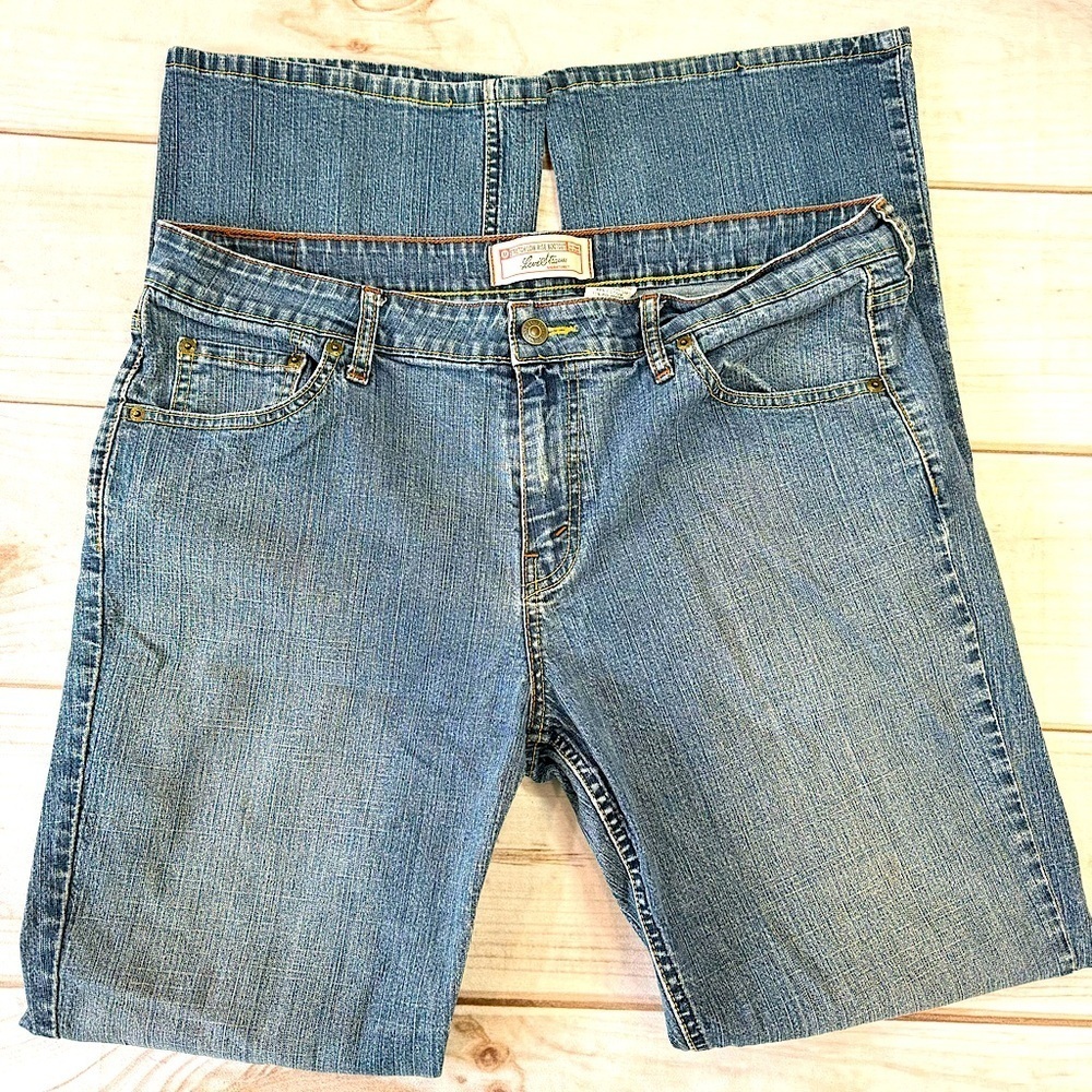 Levi’s Stretch Low Rise Boot Cut Classic 5 Pocket Blue Denim Jeans Size 14L